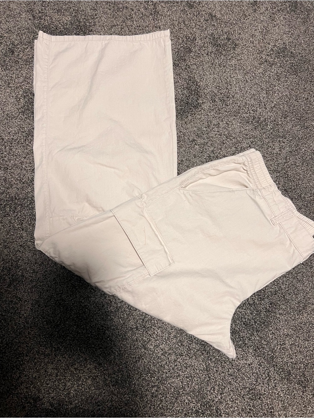 H&M Divided Cream Boot‑Cut Cargo Pants